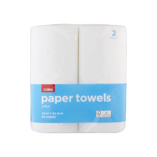 Coles 2 Ply Paper Towels 2 pack