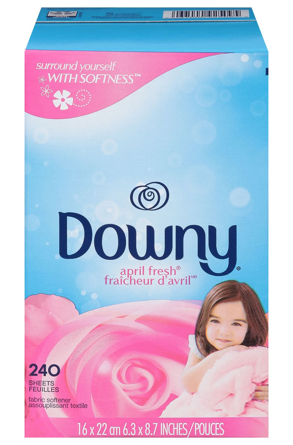 Downy Fabric Softener Dryer Sheets, April Fresh, 16x22 cm (240 ct)