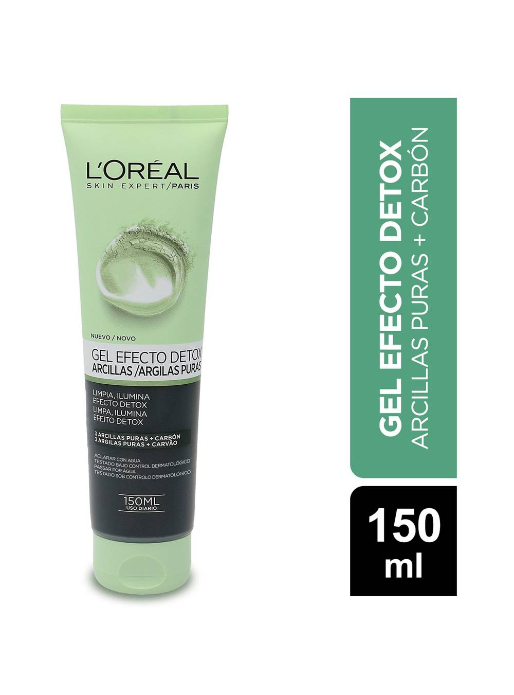 L'oréal paris gel limpiador efecto detox (pote 150 ml)