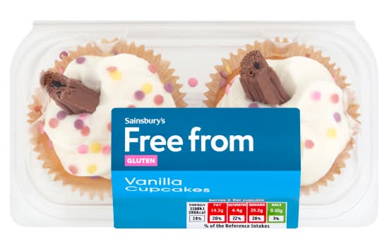 Sainsbury's Vanilla, Free From Cupcakes (2 pack)