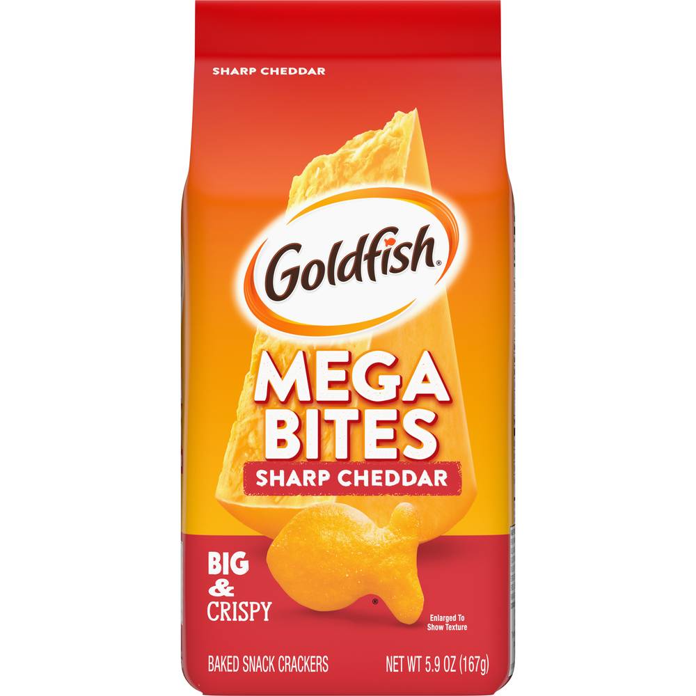 Goldfish Mega Bites Sharp Cheddar Baked Snack Crackers (5.9 oz)