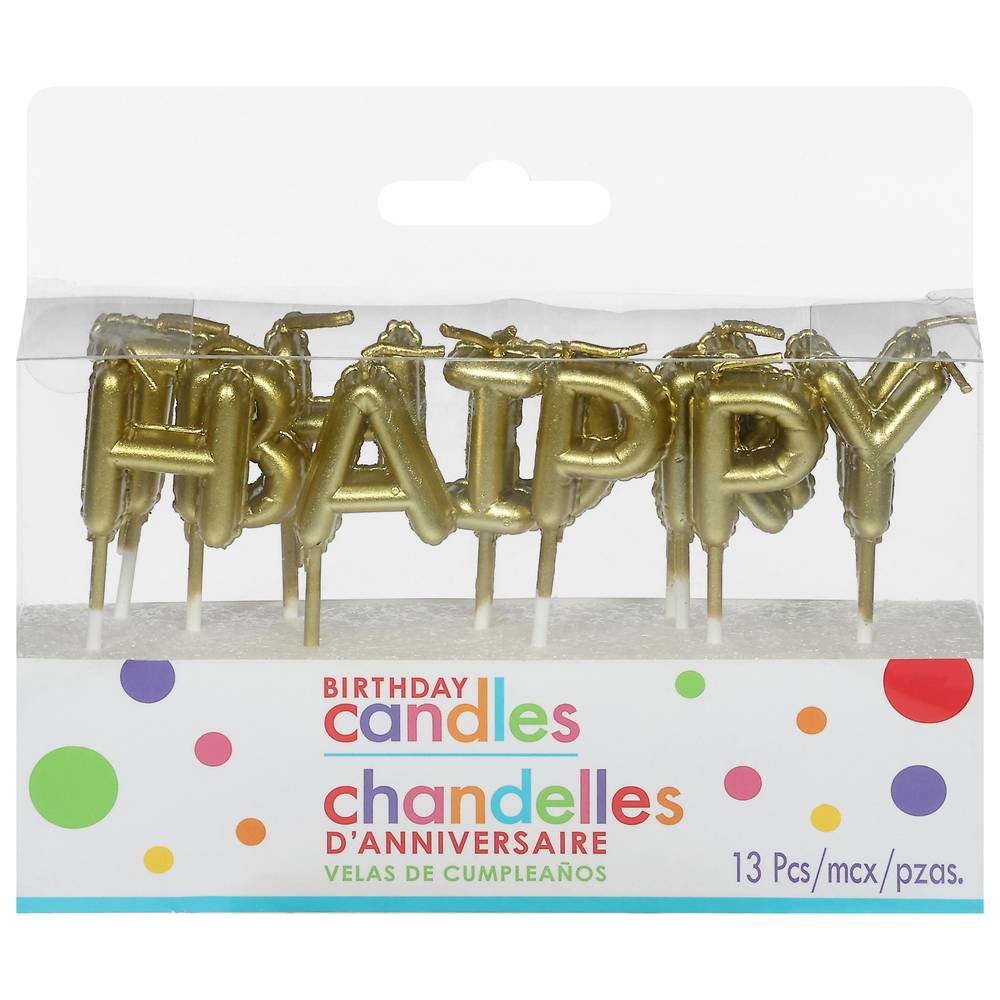 Party City Happy Birthday Candle Balloon Pick Set (2.25"/gold)