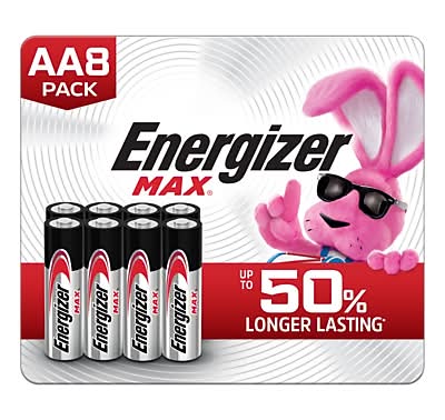 Energizer Max AA Alkaline Battery, 8/Pack (E91BP-8)
