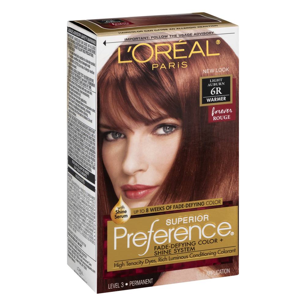 L'Oréal Light Auburn 6r Warmer Superior Permanent Hair Color (9.12 oz)