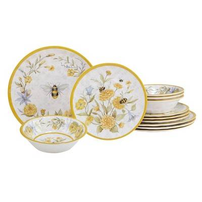 12pc Bee Sweet Melamine Dinnerware Set - Certified International