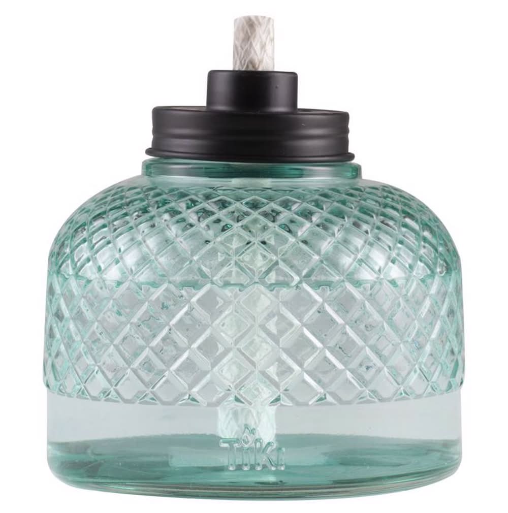 Tiki Blue Glass 5.80 In. Tabletop Torch 1 Pc