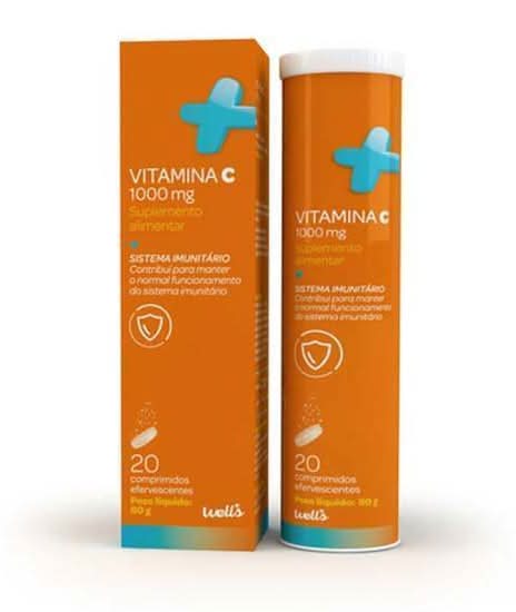 Suplemento Vitamina C Well's emb. 20 comprimidos efervescentes