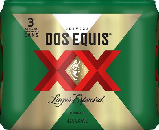 Dos Equis Mexican Lager Beer (3 pack, 24 fl oz)