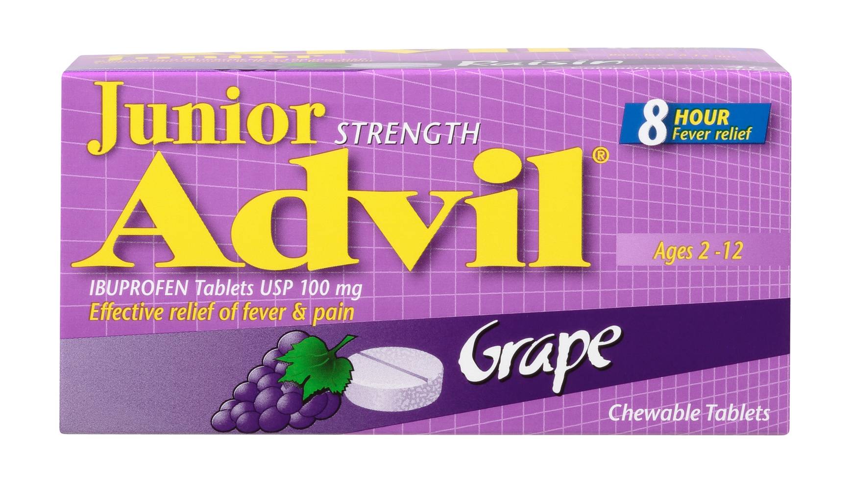 Advil Jr Strength Ibuprofen Chewable Tablets 100 mg (20 g)