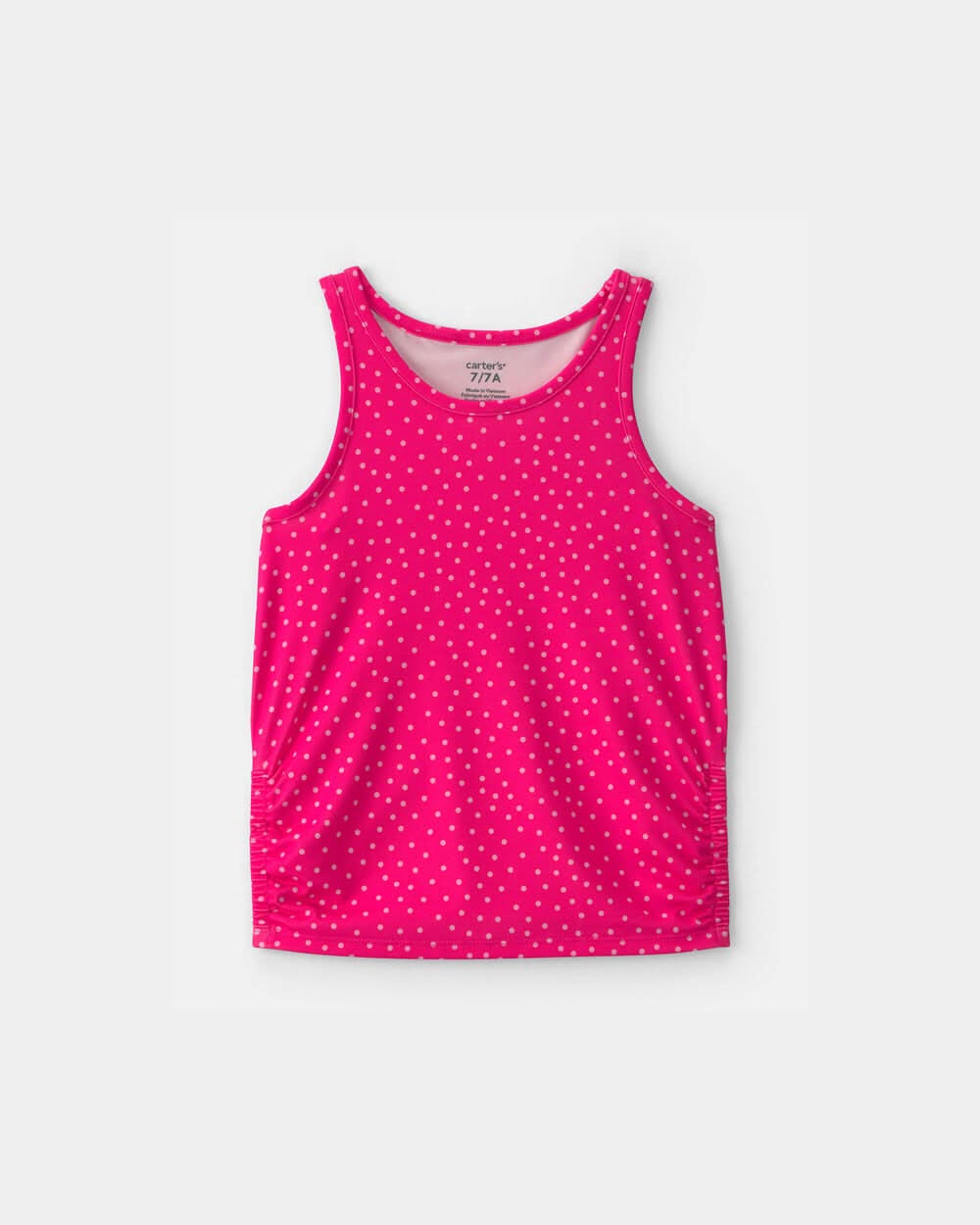 Girls Polka Dot Active Tank Top - Pink - Fuchsia - 14