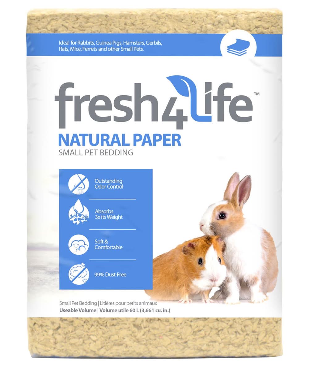 Fresh 4 Life Natural Paper Small Pet Bedding, 60 L