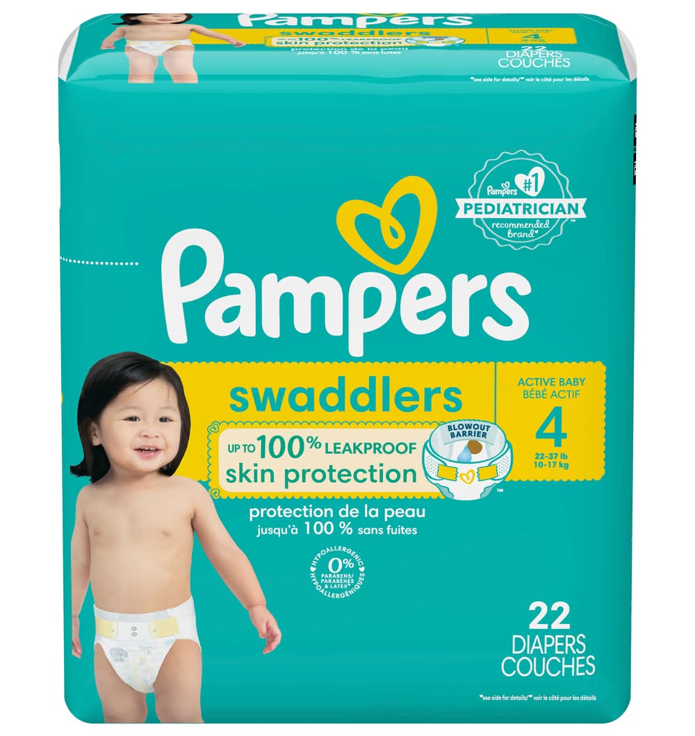 Pampers Swaddlers Disposable Baby Diapers, Stage 4 (22 ct)