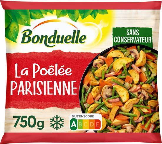 Bonduelle poêlée parisienne aux champignons, haricots et lardons