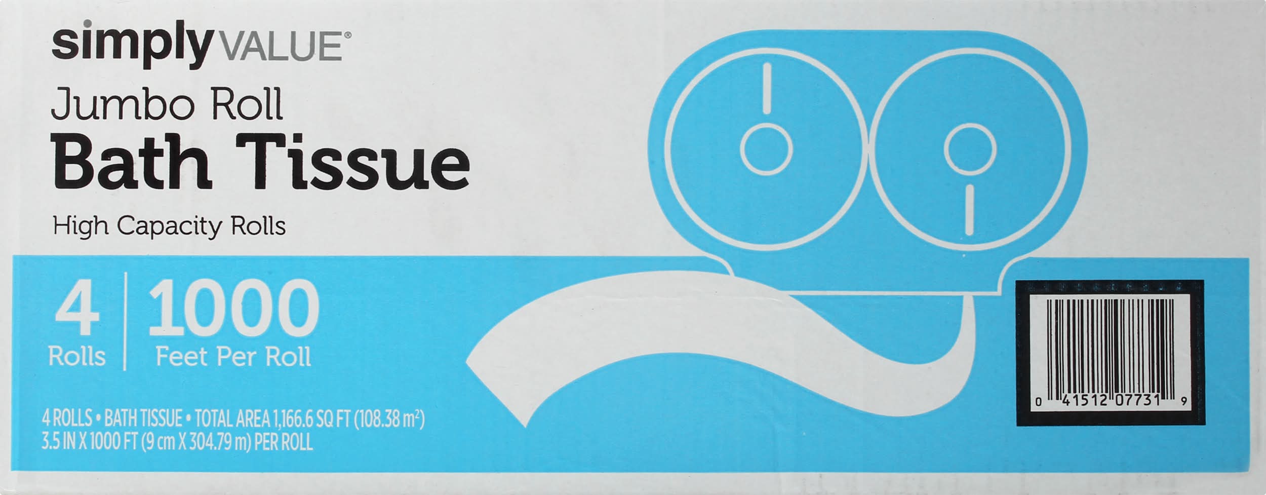 Simply Value Two-Ply Jumbo Roll Bath Tissue (6.01 lbs)