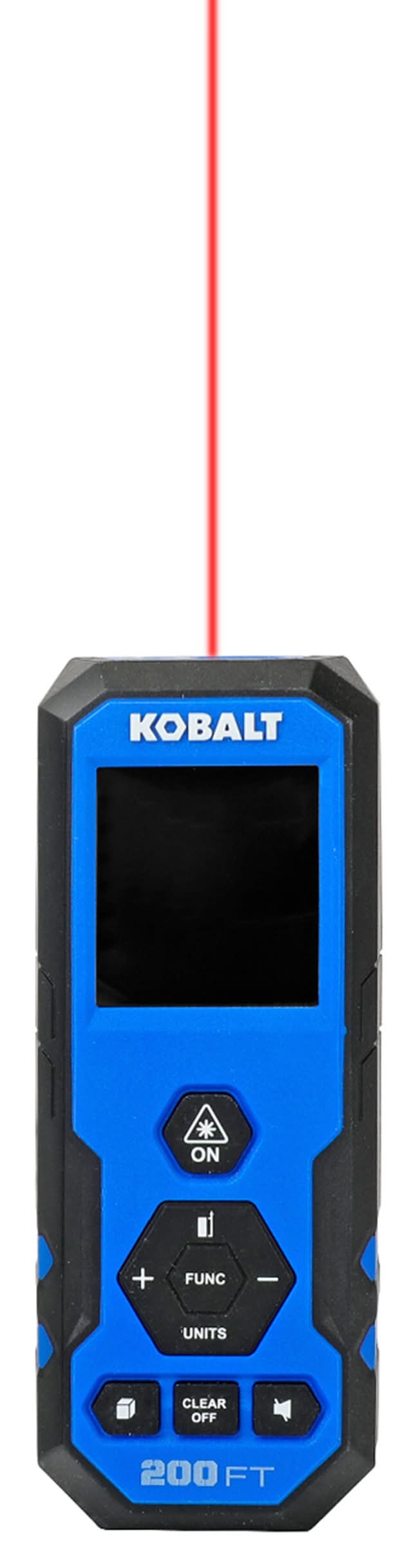 Kobalt 200-ft Indoor Red Laser Distance Measurer with Backlit Display