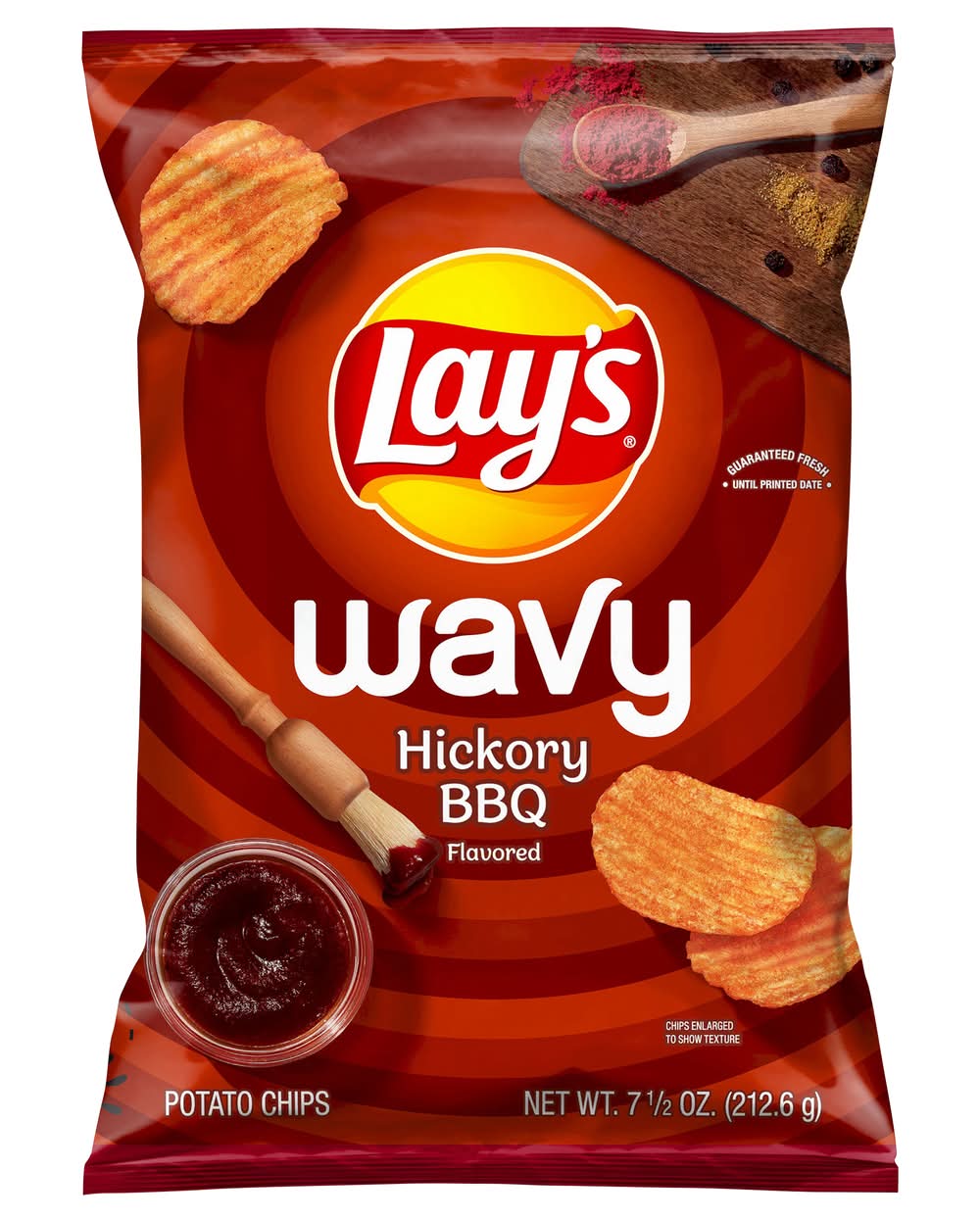 Lay's Wavy Potato Chips, Hickory Bbq (7.5 oz)