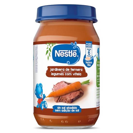 Puré de hortalizas y ternera Nestlé frasco 190 g