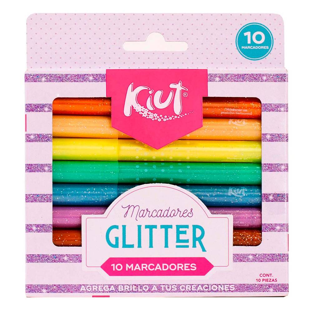 Kiut marcadores glitter (pack 10 piezas)