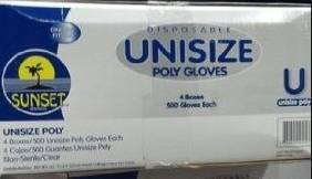 Sunset - Unisize Poly Gloves (250 Units)