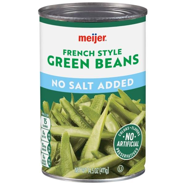 Meijer No Salt Added French-Style Canned Green Beans (14.5 oz)