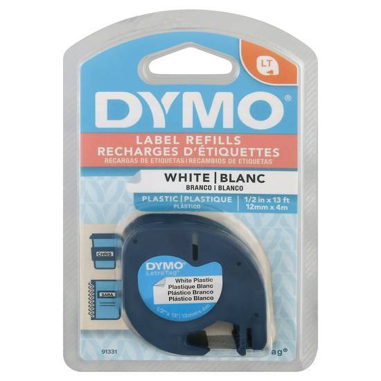 Dymo Letratag Plastic White Label Refills Recharges