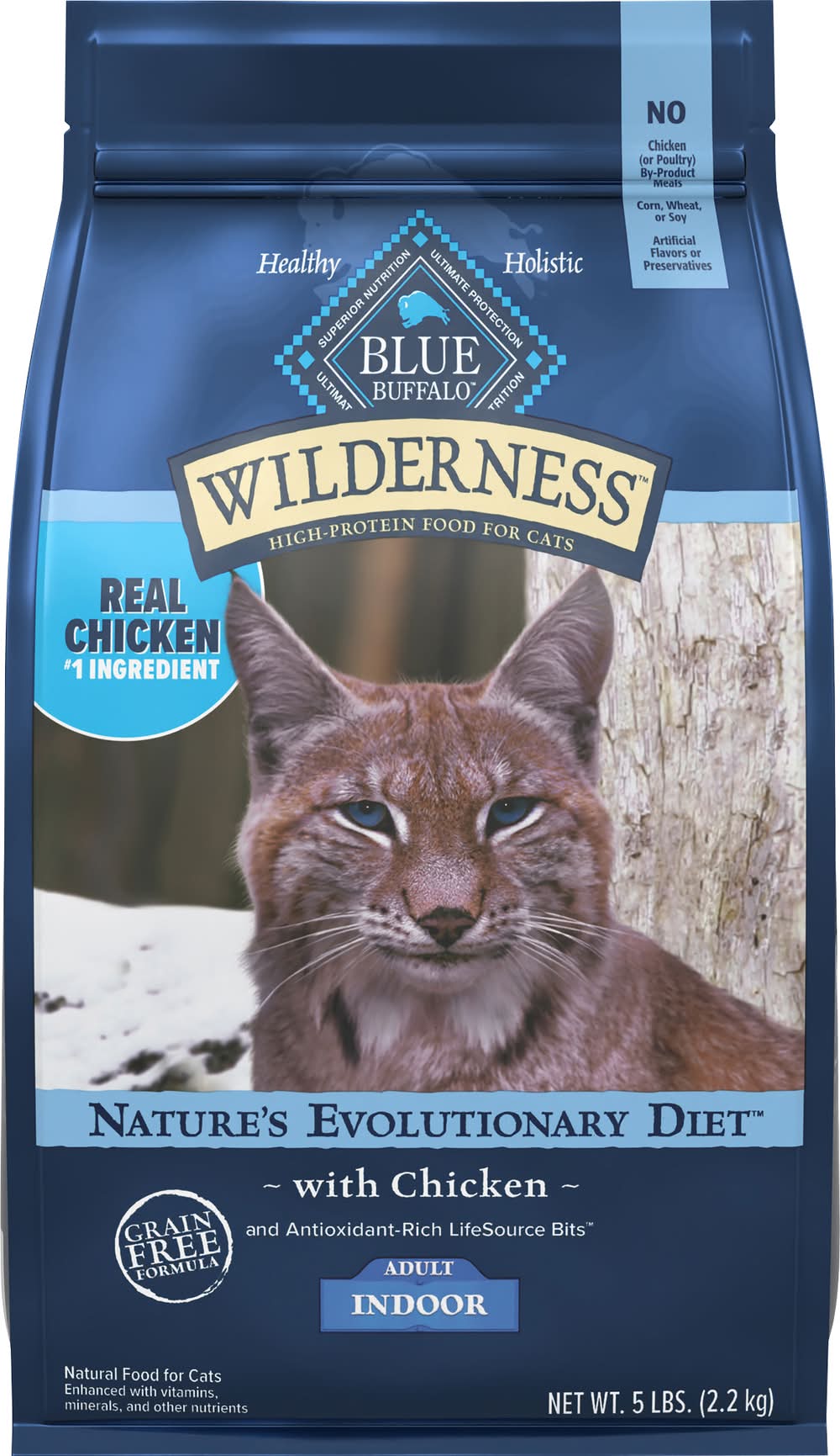 Blue Buffalo Wilderness Grain Free High Protein Indoor Dry Cat Food, Chicken, Adult (5 lbs)