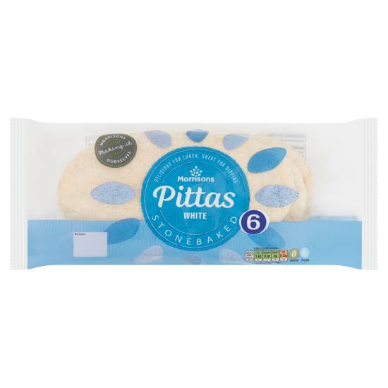 Morrisons White, Stonebaked Pittas (6 pack)