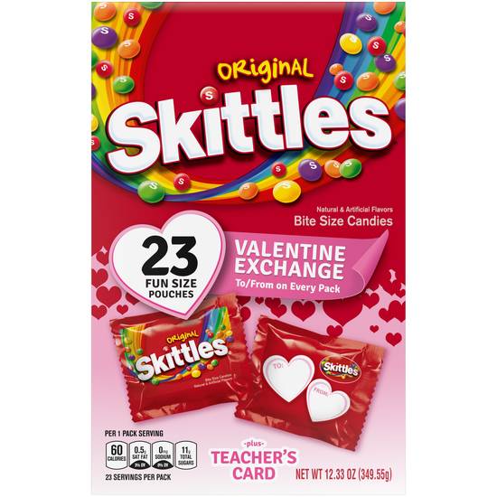 SKITTLES Original Candy - Valentine's Day Exchange Gift Kit, 12.33 oz