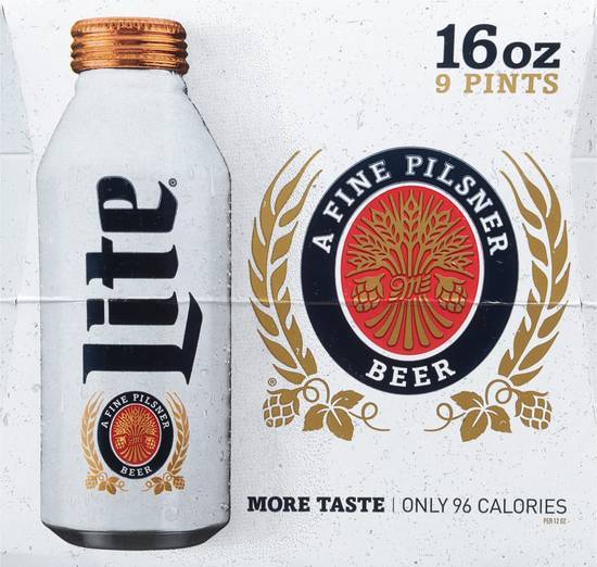 Miller Lite a Fine Pilsner Beer (9 pack, 15.33 fl oz)