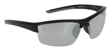 Young Mens Half Rim Sports Wrap Sunglasses Black