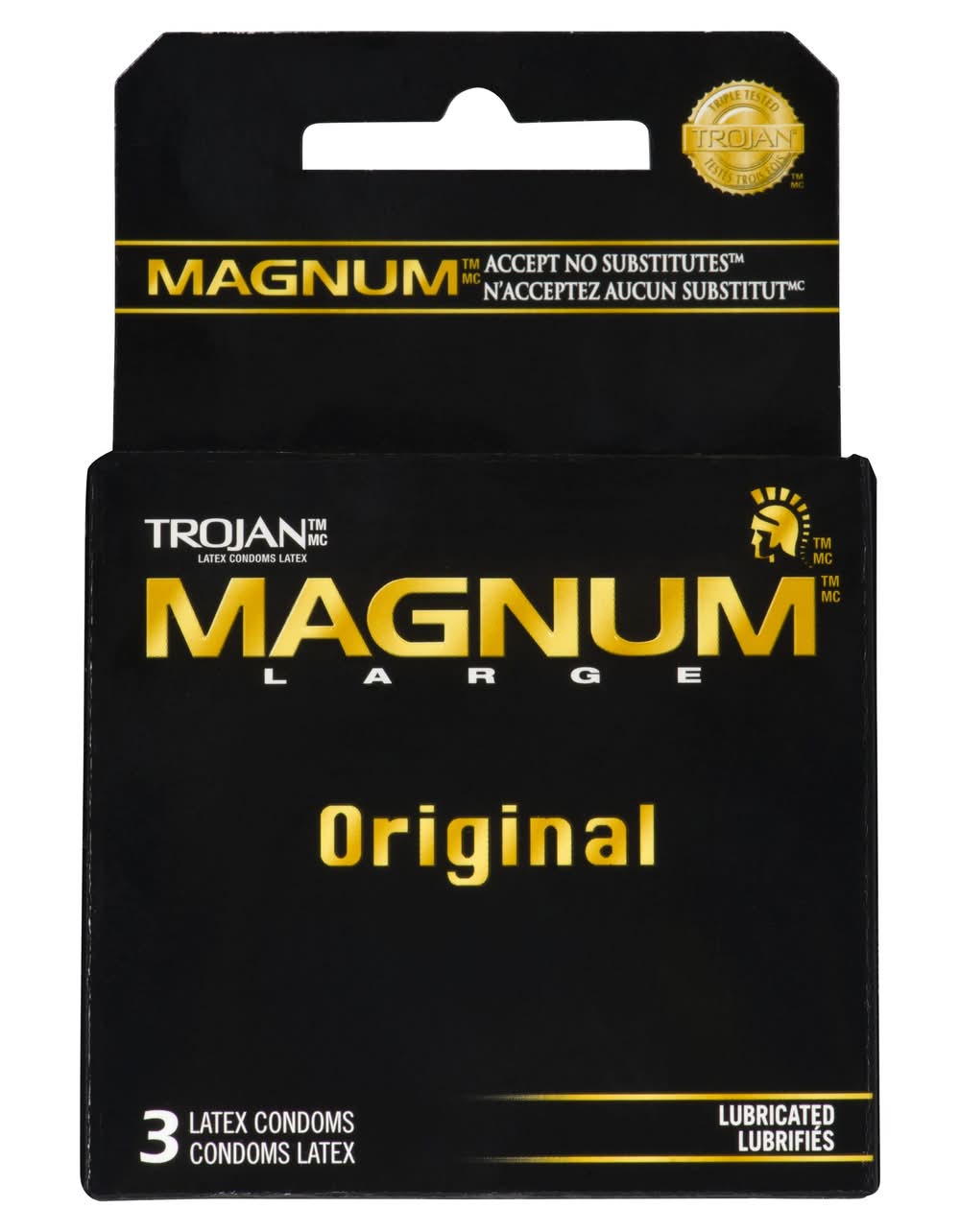 Trojan Original Magnum Lubricated Condoms, L (3 ct)