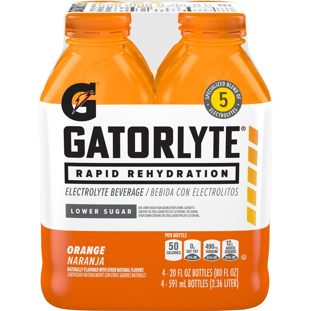 Gatorade Gatorlyte Rapid Rehydration Electrolyte Beverage (4 ct, 20 fl oz) (orange)