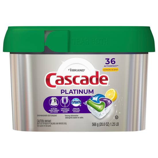 Cascade Platinum Lemon Scent Dishwashing Pods (36 ct)
