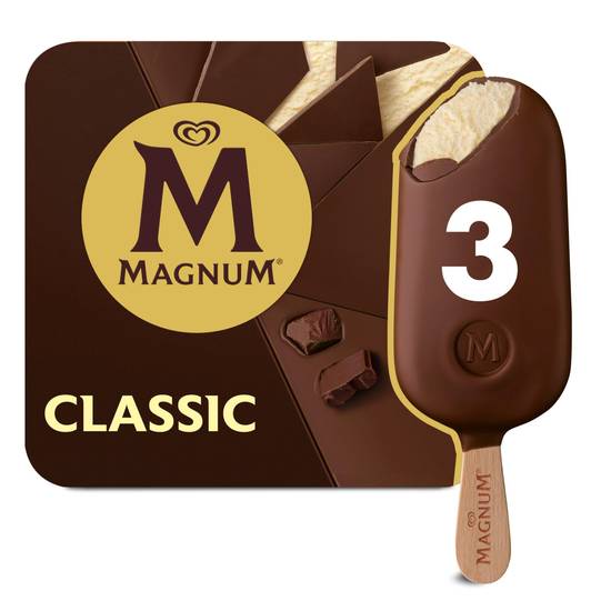 SAVE £1.75 Magnum Classic Chocolate Ice Cream Sticks 3x100ml