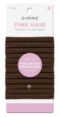Gimme Fine Hair Bands, Brown (12 ct)