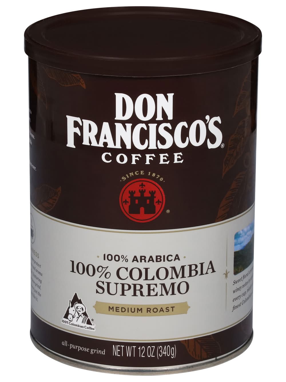 Don Francisco's 100% Colombia Supremo Medium Roast Coffee (12 oz)