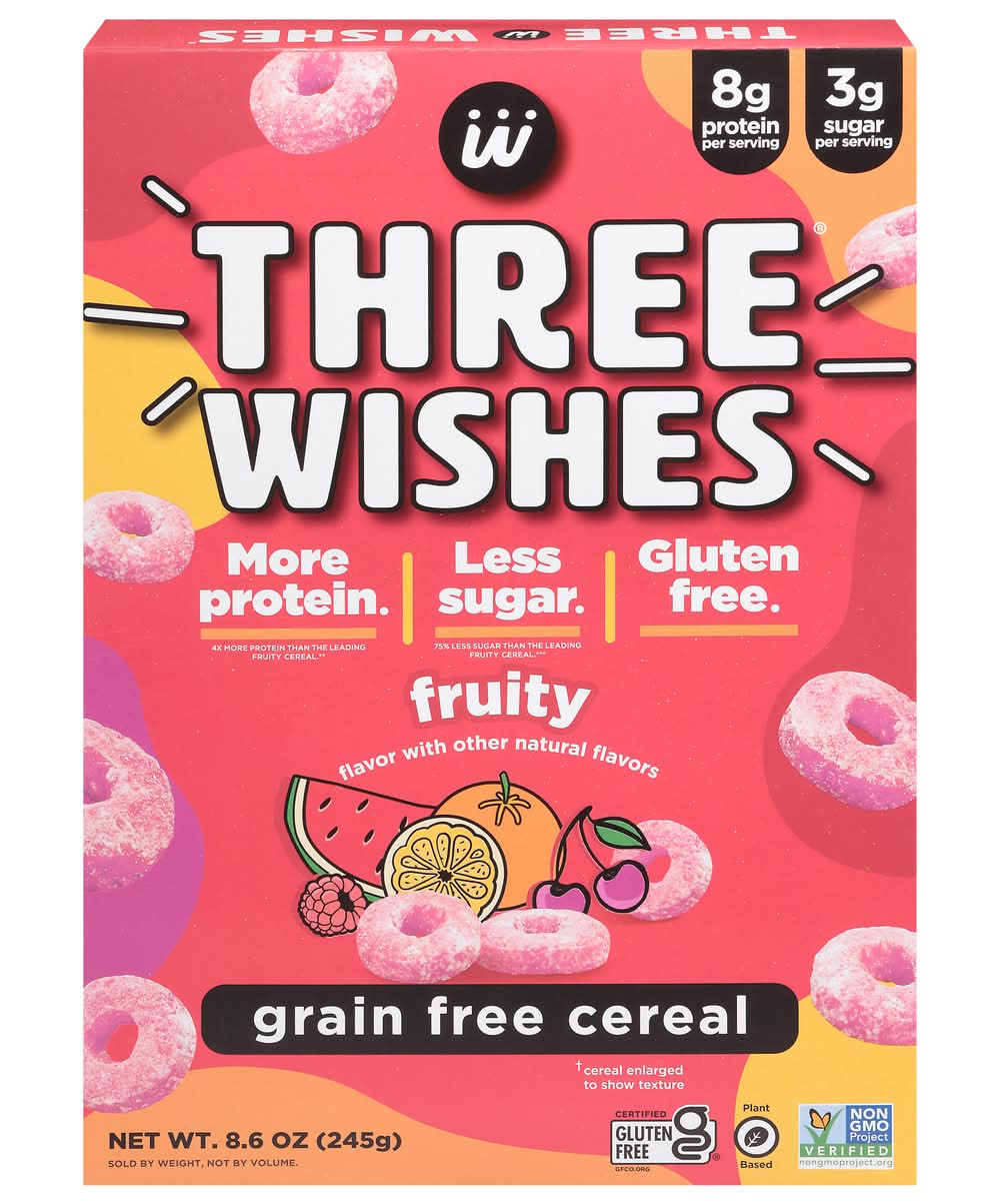 Three Wishes Grain Free Cereal, Fruity (8.6 oz)