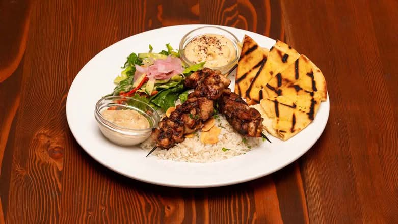 Mediterranean Chicken Kebab Platter
