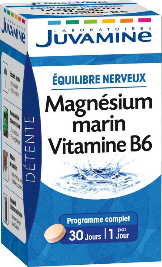 Magnésium marin  vitamine b6 - juvamine - 30comprimés