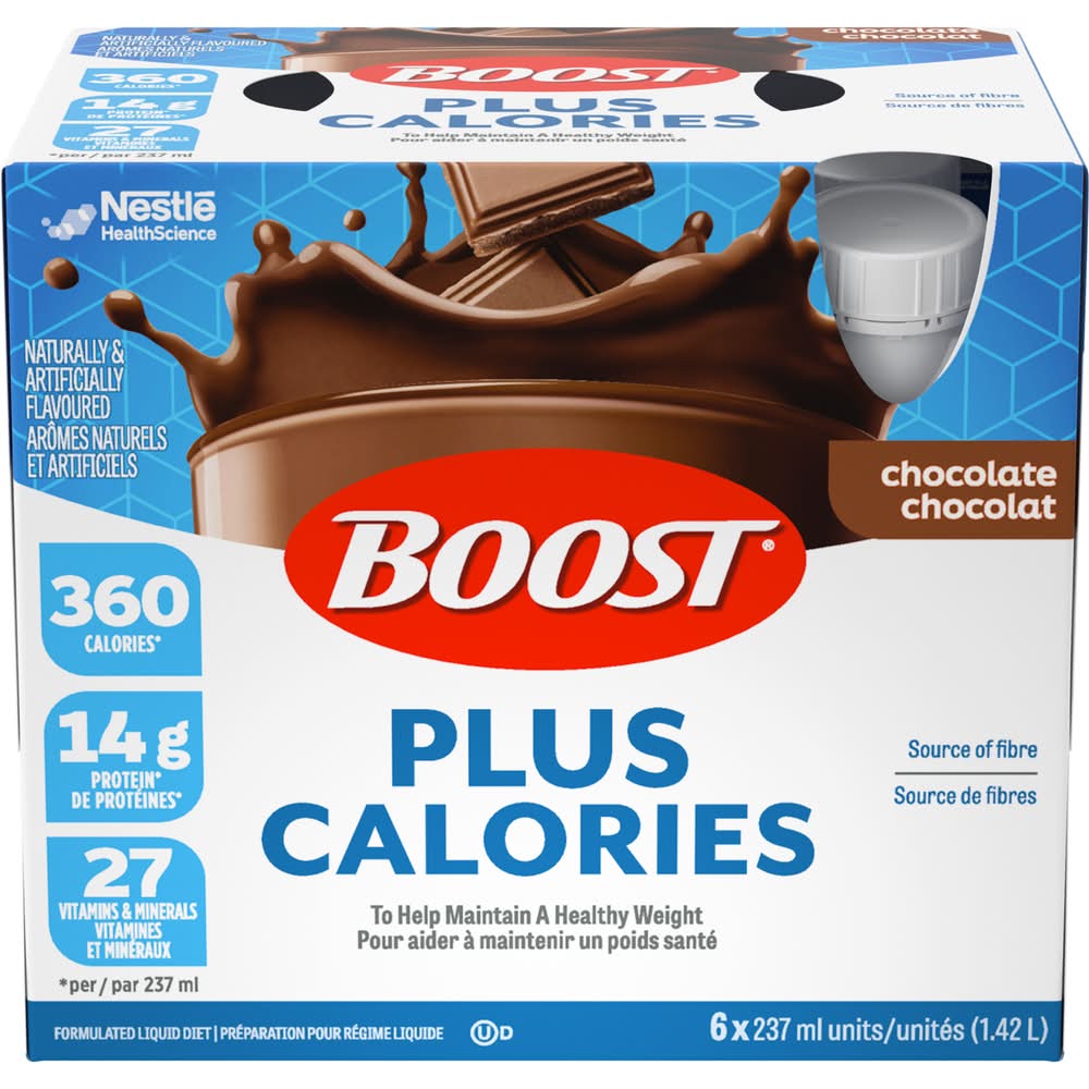 Boost Plus Calories Formulated Liquid Diet Drink, Chocolate (6 x 237 ml)