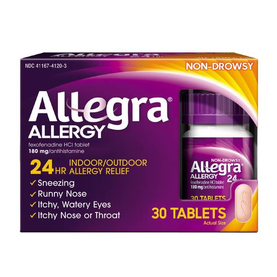 Allegra Adult Non-Drowsy Antihistamine Tablets for 24-Hour Allergy Relief, 180 mg, 30 CT