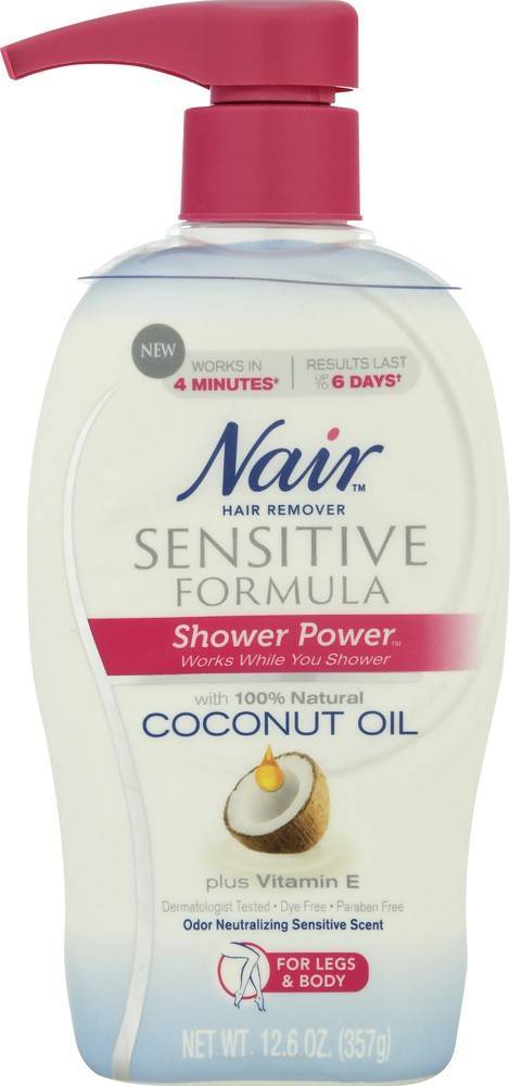 Nair Sensitive Formula Shower Power Coconut Oil Hair Remover (13 oz)