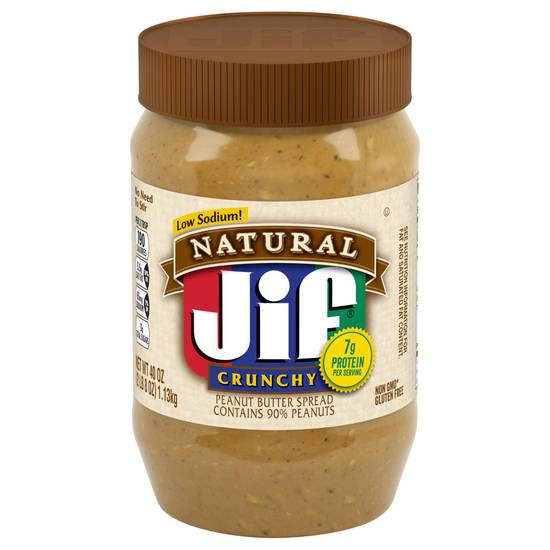 Jif Natural Low Sodium Crunchy Peanut Butter (40 oz)