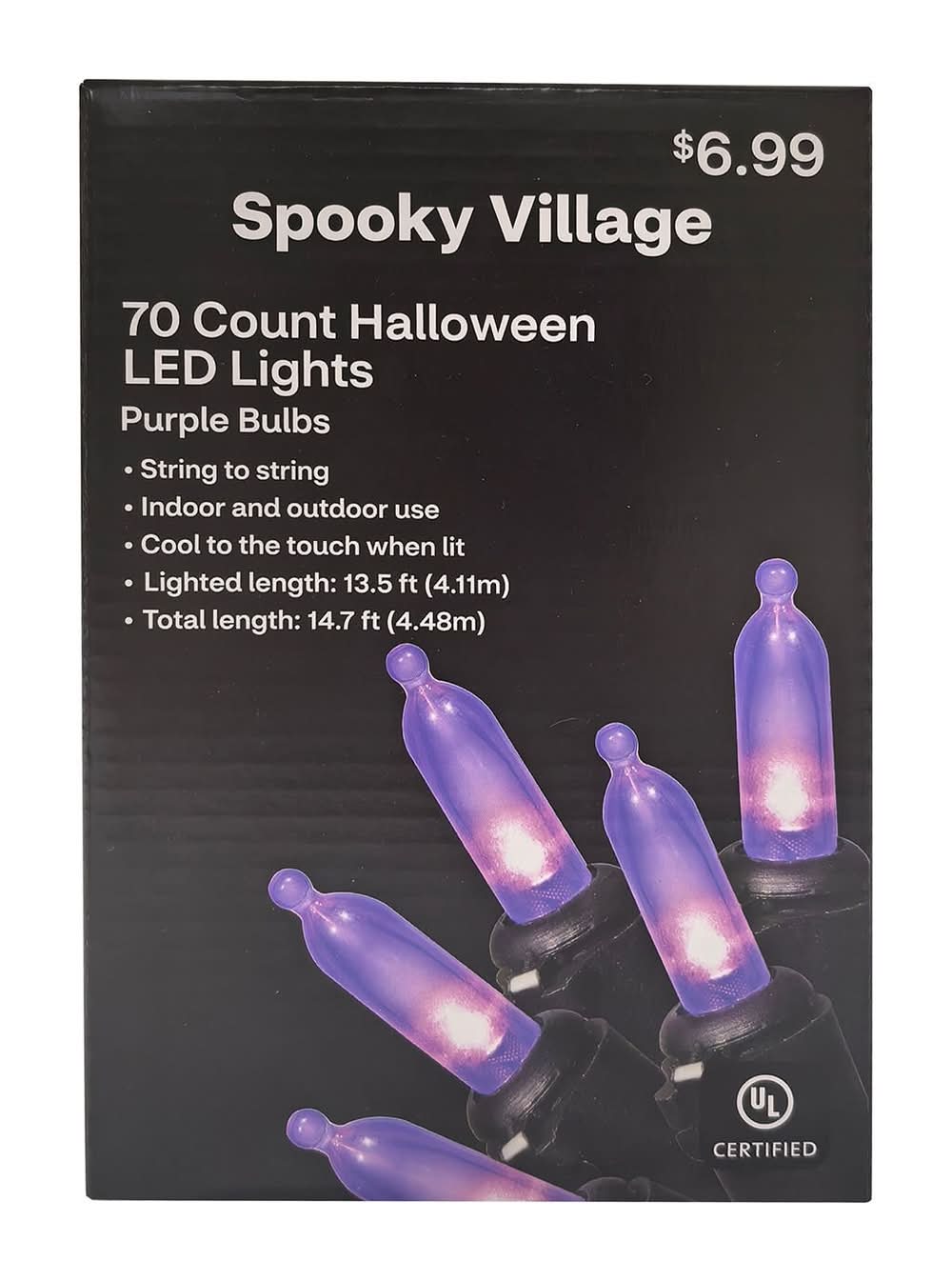 Spooky Village Halloween Led Lights, 14.7 ft, Purple (70 ct)