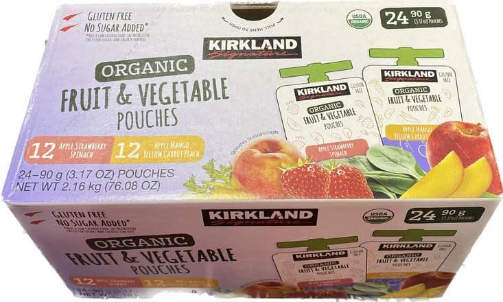 カークランドシグネチャー オーガニック フルーツ アンド ベジタブル ピューレ (90g x 24)