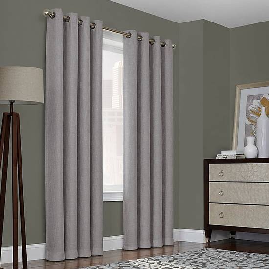 Design Solutions Quinn 84-Inch Grommet 100% Blackout Curtain Panel in Grey (Single)