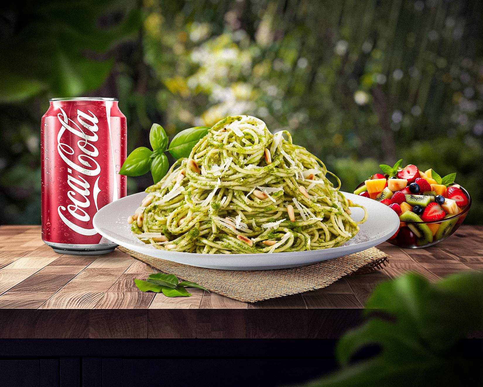 Menu pâtes au pesto