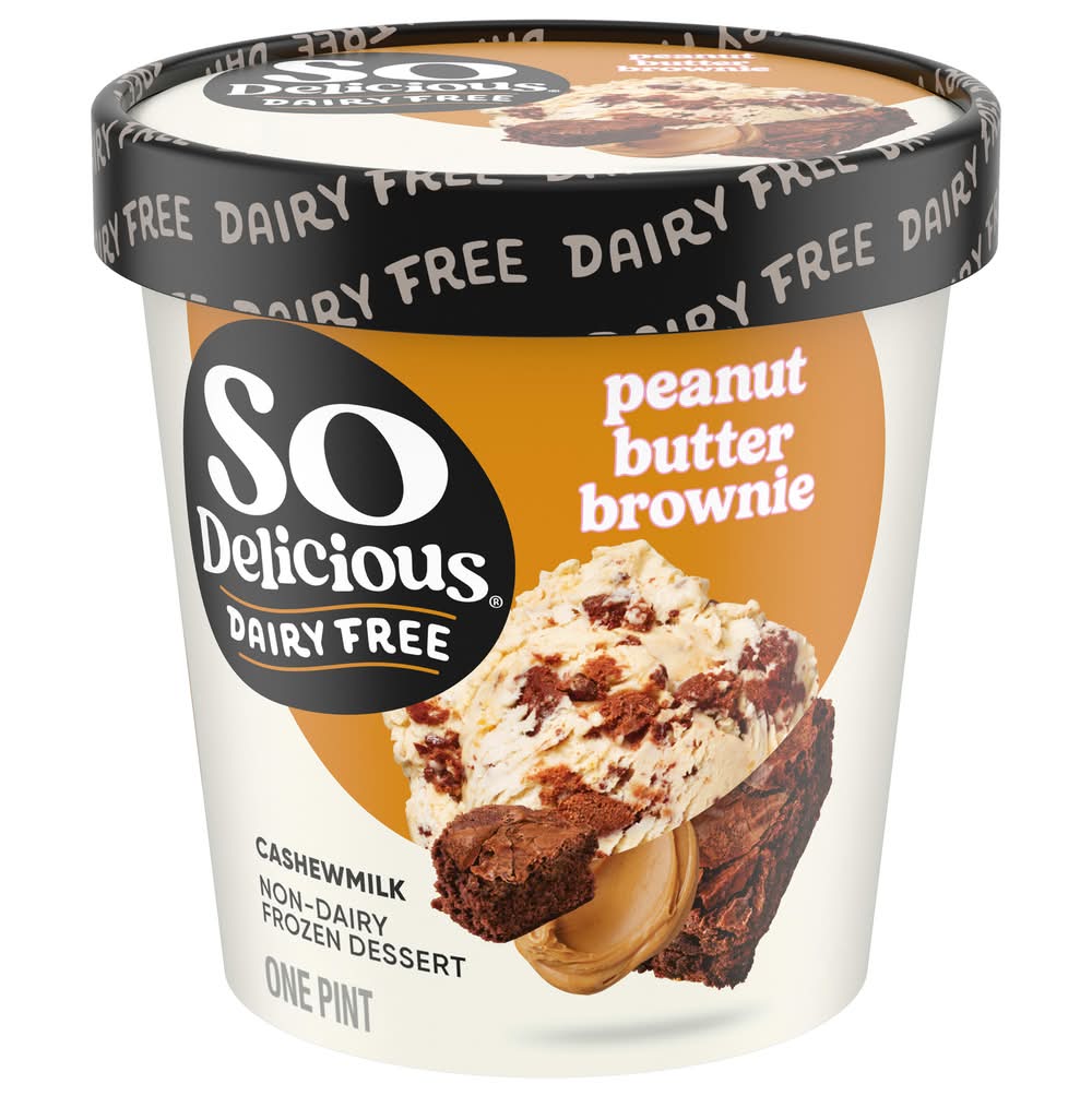So Delicious Cashewmilk Non-Dairy Frozen Dessert, Peanut Butter Brownie (48 fl oz)