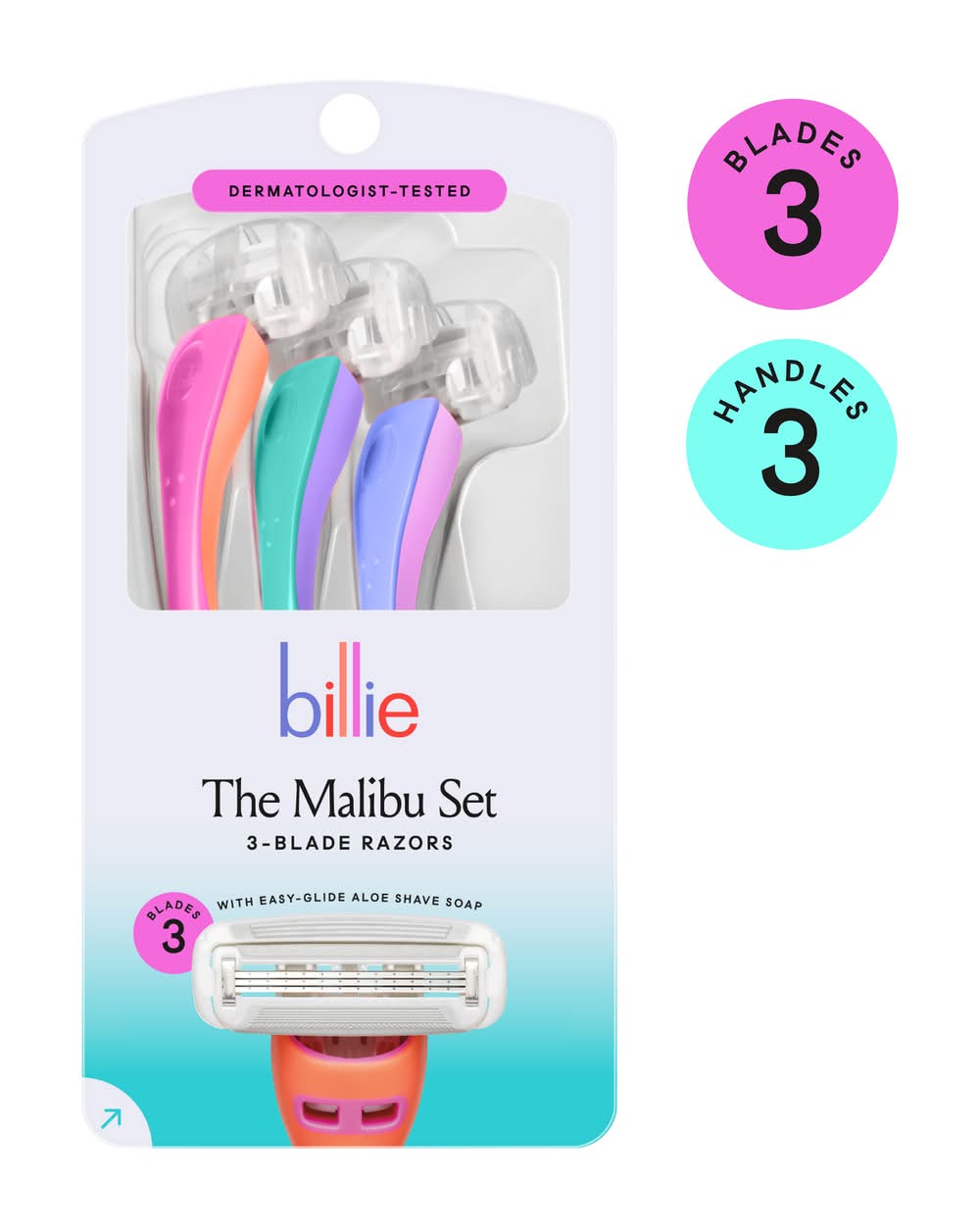 Billie Disposables the Malibu Set 3-blade Razors (3 ct)