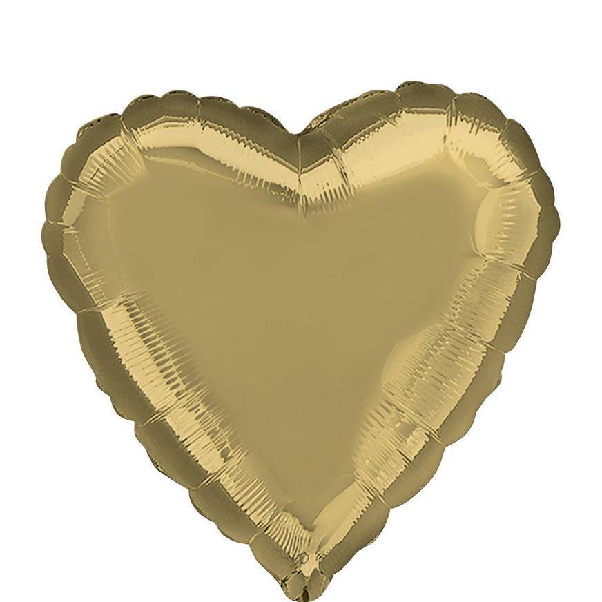 Party City Uninflated Foil Heart Balloon (17in/white gold )